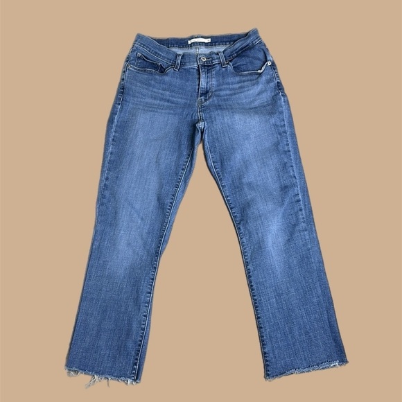 Levi’s Mid-Rise Curvy Bootcut Ankle Jeans in Blue Women’s Sz 30 - Picture 1 of 12